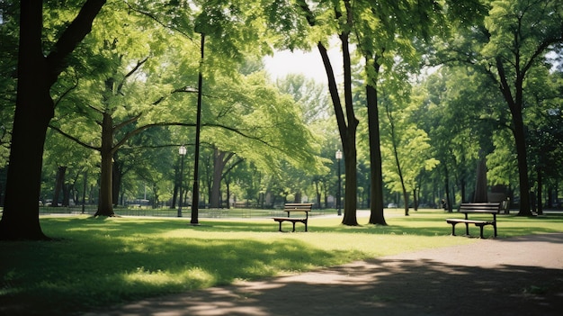 Hot Summer Sunny Park vide et serein