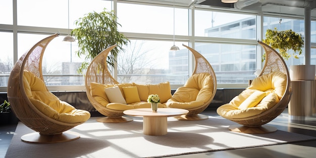 L'hôtel AI Generated AI Generative Architecture se détend avec des fauteuils confortables