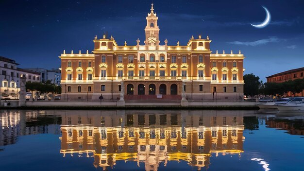 Photo l'hôtel de ville du castellon de la plana la nuit