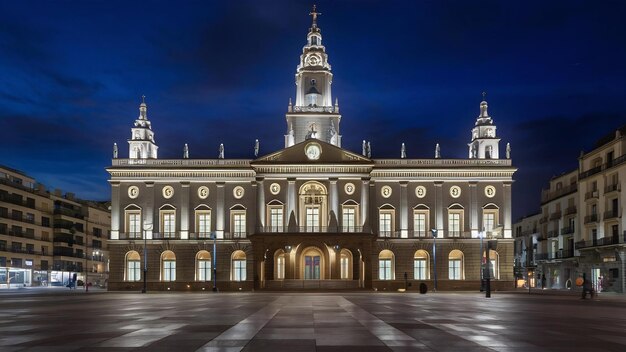 L'hôtel de ville du castellon de la plana la nuit