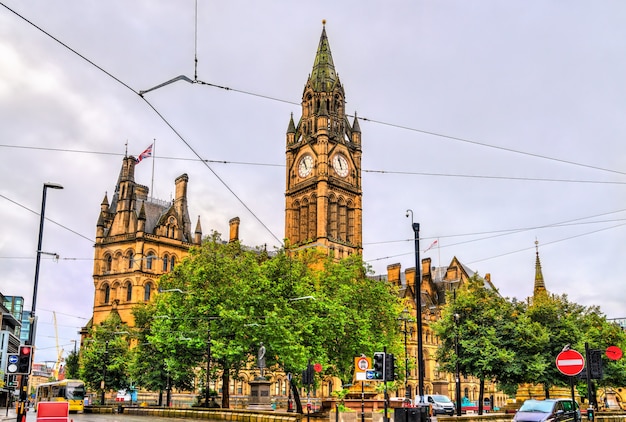 Hôtel de ville de Manchester, un bâtiment municipal victorien et néo-gothique à Manchester, Angleterre