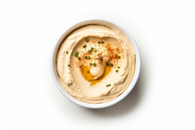 Houmous isolé sur fond blanc Ai générative