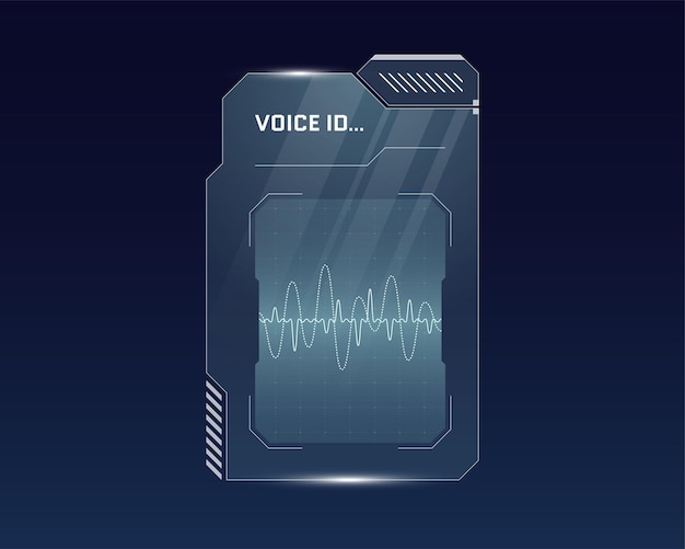 Hud interface utilisateur futuriste numérique panneau de reconnaissance vocale sci fi protection d'accès high tech