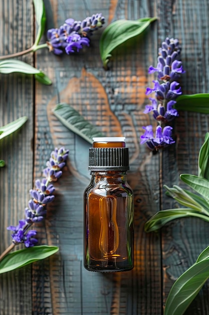 huile essentielle de vitex dans une bouteille de concentration sélective