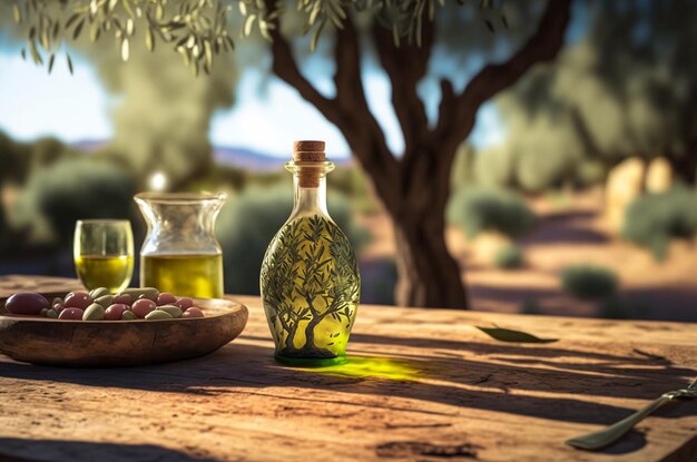 L'huile d'olive sur la table IA générative