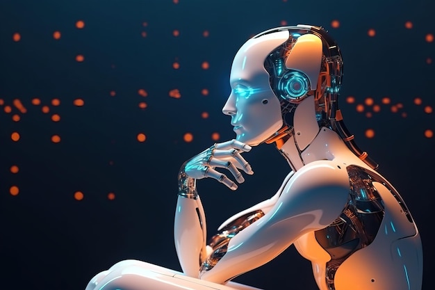 humanoïde robot cyborg intelligence artificielle Ai ai généré