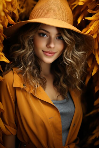 Humeur d'automne stock photo femme modèle