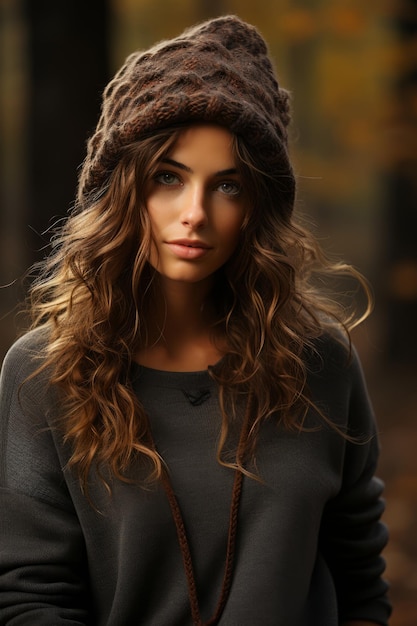 Humeur d'automne stock photo femme modèle