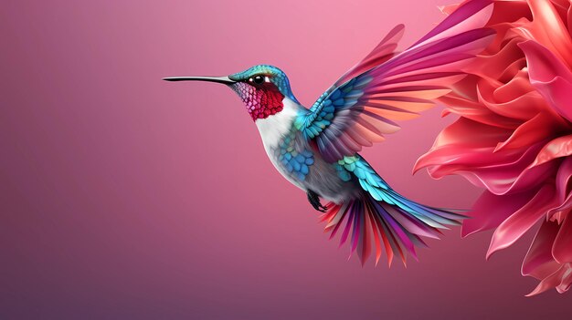 Hummingbird 3D est un arrière-plan simple et mignon