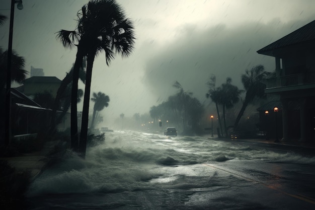 Photo hurricane dans l'état de floride des états-unis ai généré