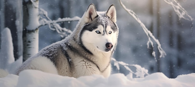 Husky dans la neige