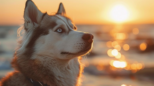 Le Husky majestueux en noir et blanc