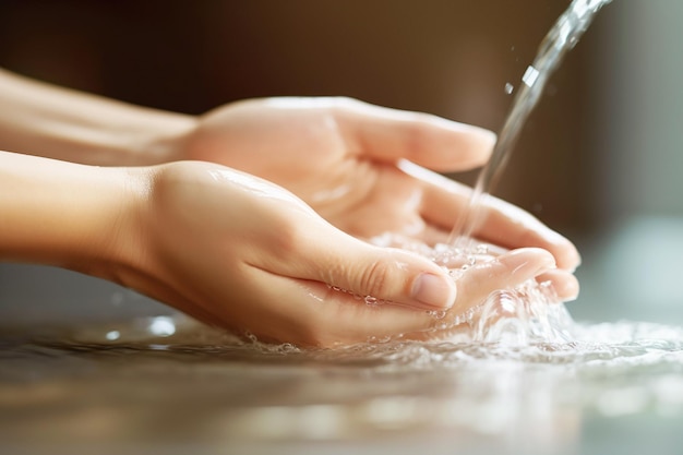 Hygiène et soins femme se laver les mains