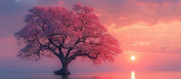 L'IA de l'arbre rose est générée