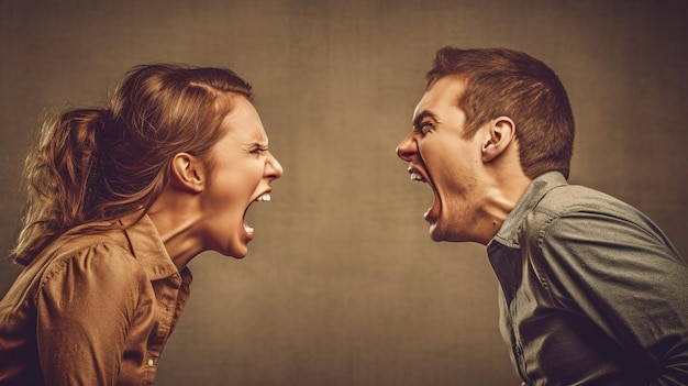 L'IA générative crie sur un couple en colère