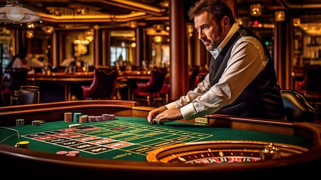 L'IA générative est utilisée par un homme jouant à la roulette dans un casino