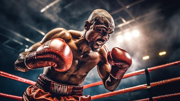 L'IA générative frappe un boxeur sur un ring de boxe