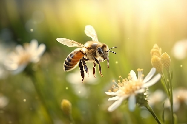 IA générative Gros plan et vue de face de l'œil rouge d'une mouche Arrière-plan flou