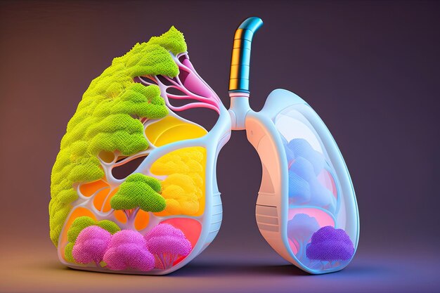 Photo l'ia générative de l'illustration du poumon humain