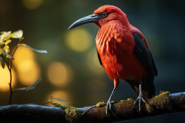 Une IA générative de l'oiseau ibis écarlate exotique