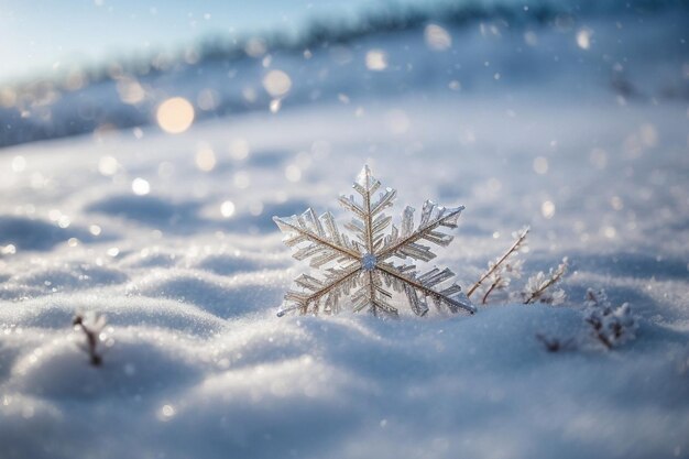 Photo l'ia générative de snowflake symphony est un pays des merveilles hivernales à couper le souffle.