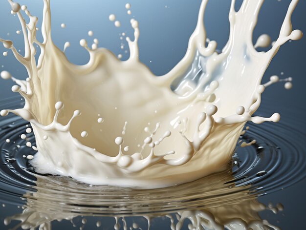 IA générative Splash de lait frais