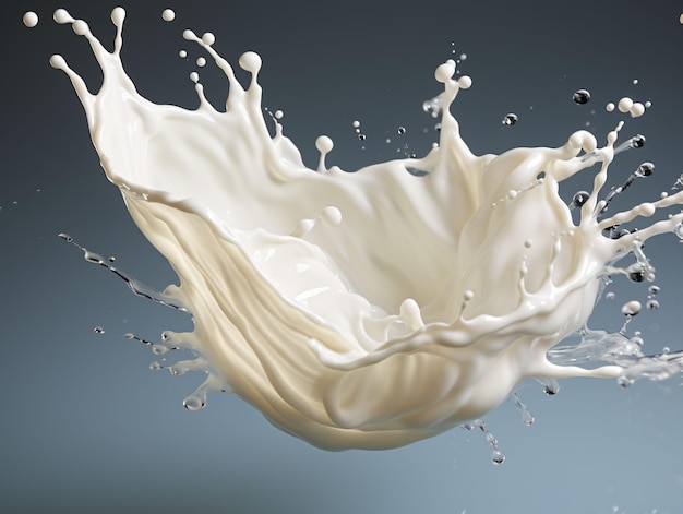 IA générative Splash de lait frais