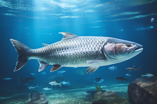 IA générative Tarpon Indo-Pacifique Poisson Megalops cyprinoides Tarpon Indo-Pacifique ou Megalops cyp