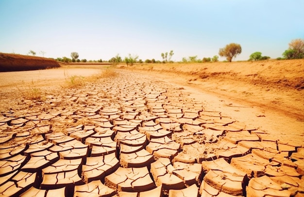 IA générative Terre sèche et fissurée