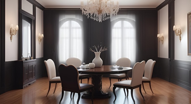 L'IA a généré l'ensemble complet des intérieurs de la maison de style Yin Yang version 1 salle à manger V15