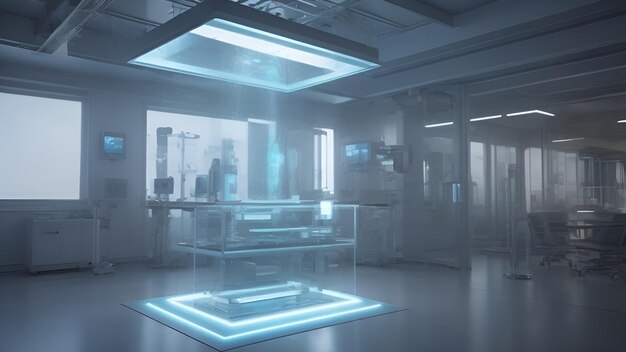 L'IA a généré un équipement de recherche médicale futuriste dans un style de science-fiction