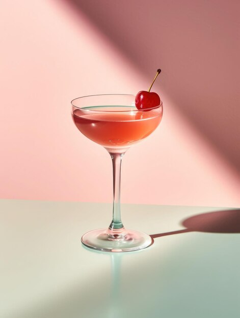 Photo l'ia a généré une illustration d'un cocktail d'été avec une cerise