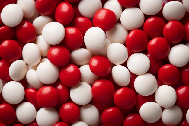 L'IA a généré une image de délicieux bonbons rouges et blancs à Noël.