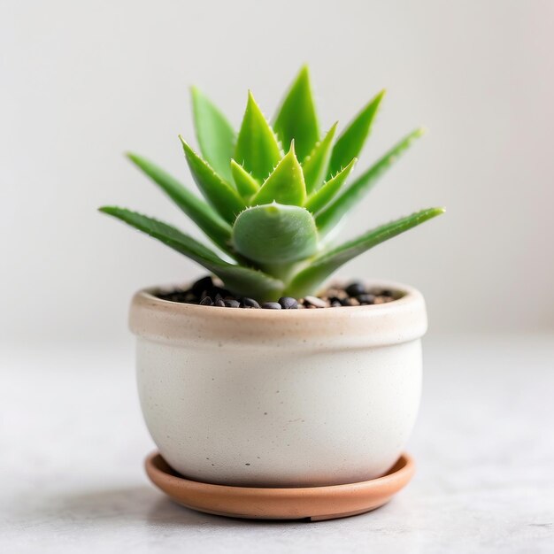 L'IA a généré une jolie mini plante d'aloès dans un pot.