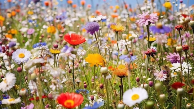 L'IA générée par Colorful Wildflower Field