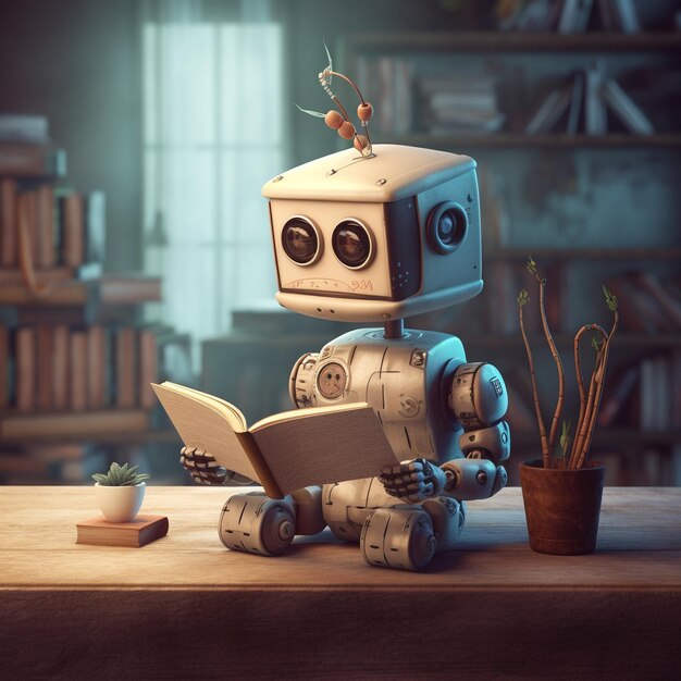 Photo une ia de robot mignonne