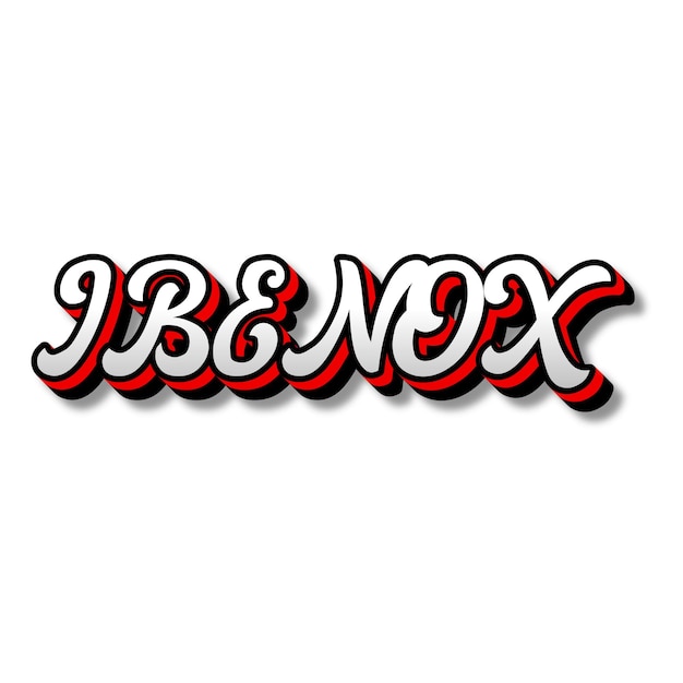 Photo ibenox texte 3d argent rouge noir blanc fond photo jpg