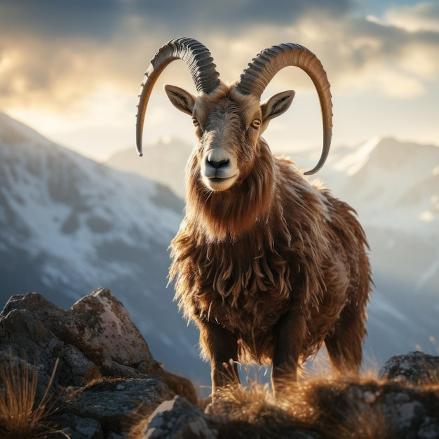 Ibex dans son habitat naturel Photographie de la faune générative par l'IA