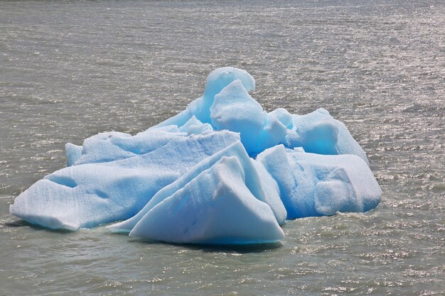 Iceberg dans Lago Grey dans le Parc National Torres del Paine, Patagonie, Chili