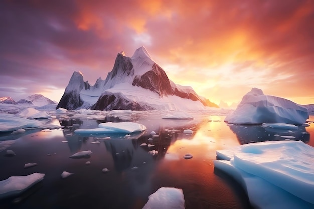 iceberg dans la mer du nord image générée par l'IA