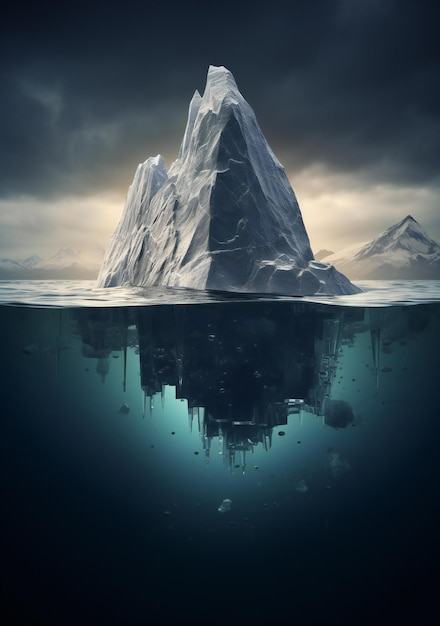 un iceberg flottant dans l'eau un jour ensoleillé