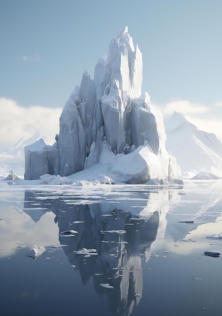 un iceberg flottant dans l'eau un jour ensoleillé