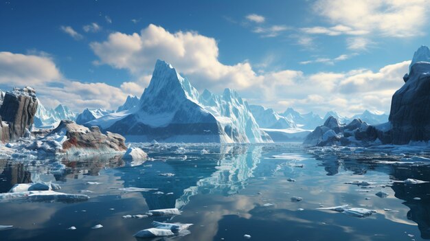 Iceberg flottant dans la mer polaire