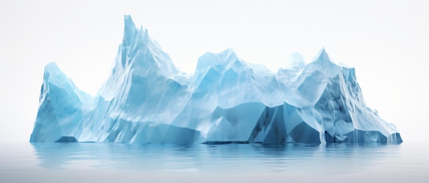 Un iceberg isolé sur un fond blanc