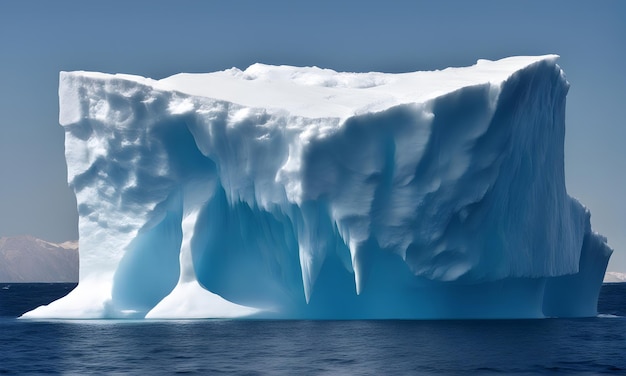 Iceberg massif dans la mer ensoleillée