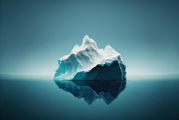 Iceberg submergé dans un énorme morceau d'océan dans l'eau Paysage antarctique Generative AI