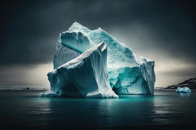 Des icebergs de beauté arctique exposés générés par l'IA