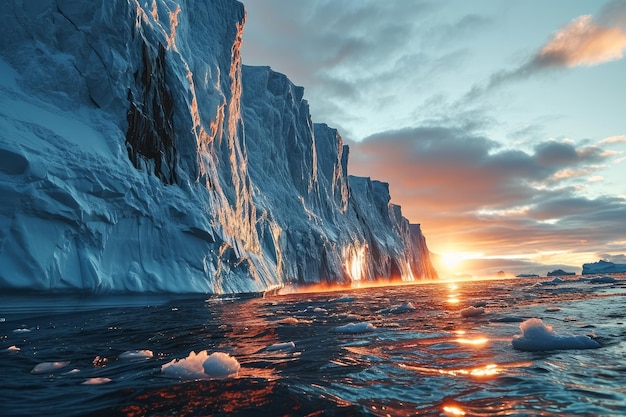 des icebergs dans l'océan