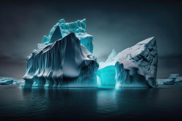 Les icebergs dans toute leur splendeur générés par l'IA