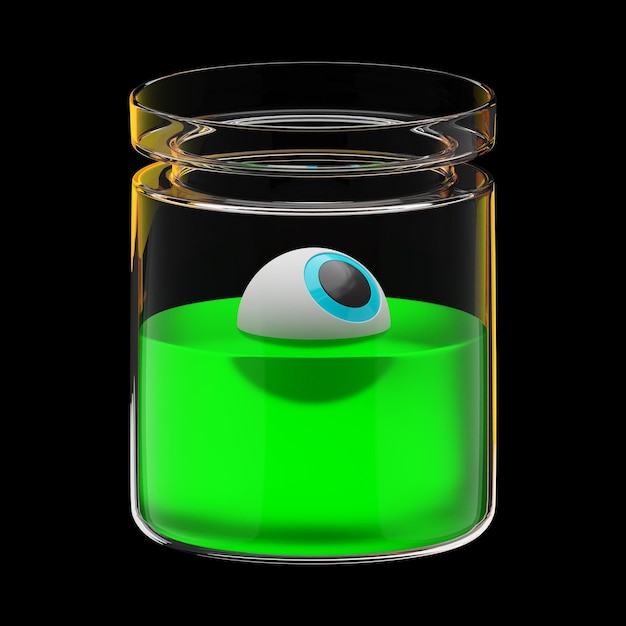 Photo icon de bouteille magique de sorcière d'halloween rendu 3d sur un fond isolé